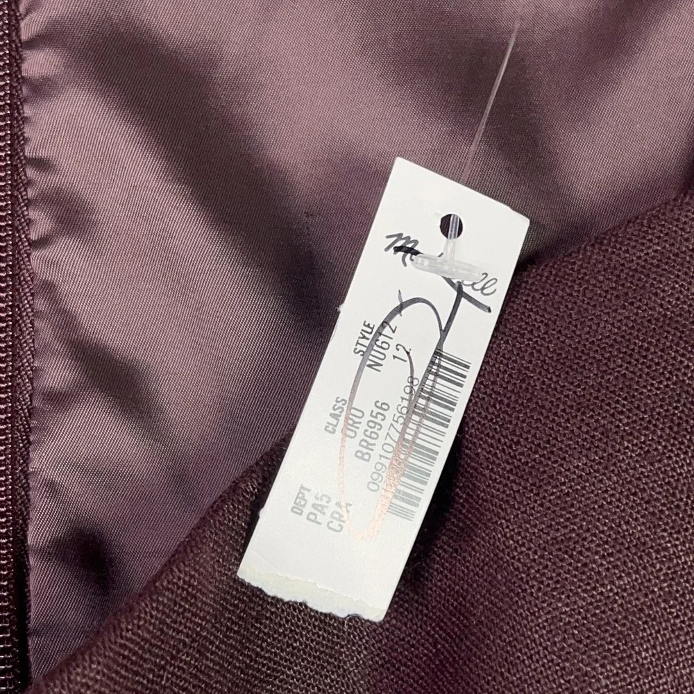 Madewell Pleated Linen Skirt Womens 12 Chocolate Raisin Brown Lined Academia NEW